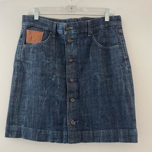 Citizens of Humanity by Jerome Daham Dark Wash Denim Button-Front Skirt
